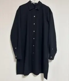 セオリー　長袖　ロング　シャツ　ワンピース　ウール　S ゆったり　膝丈