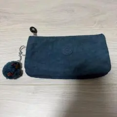 Kipling ポーチ ネイビー モンキーチャーム付き
