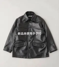 新品未使用　Schott レザーコーチジャケット ブラックのサムネイル