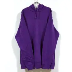 新品 ビッグパーカー スウェット 裏毛 長袖 無地 メンズ パープル 2XL