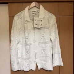 CITEN クロシェ編み カーディガン ホワイトのサムネイル