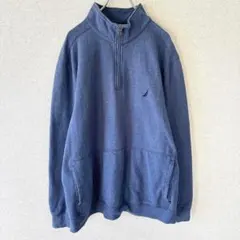 NAUTICA ハーフジップスウェット　刺繍ロゴ　メンズ　2XL 226