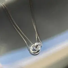 残り1点【匿名配送✨新品】ネックレス　シルバー　二重リング　s925加工　上品のサムネイル