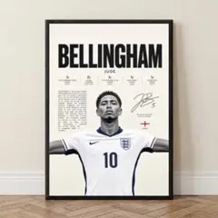 【MOMENT】ベリンガム＠イングランド代表 ポスター 額縁付き サイン入り