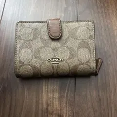 COACH 二つ折り財布 ブラウンレザー