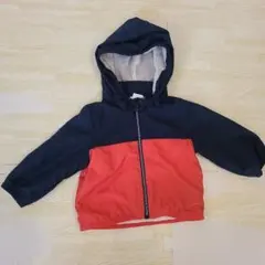 H＆M 70cm ネイビー/レッド フード付きジャケット アウター