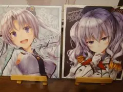 ば*ん様 艦これ　手描き　イラスト　ミニ色紙　レキシントン　ファンアート　同人 ば*ん様 艦これ 手描き イラスト ミニ色紙 レキシントン ファンアート