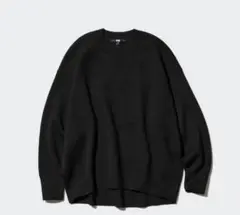 ◎ UNIQLO スムースコットンクルーネックセーター　ブラック