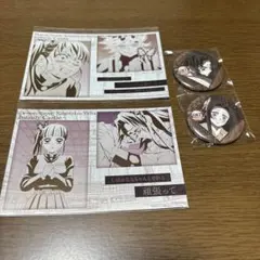 鬼滅の刃　ダイニング　メタリックポストカード　缶バッジ　しのぶ　カナエ　カナヲ