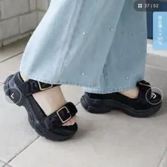 厚底サンダル MAJESTIC LEGON ジェリーソールギャザースポサンのサムネイル