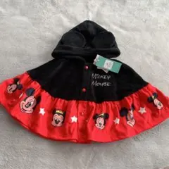 【新品】Disney ミッキー ポンチョ 80~100cm レッド