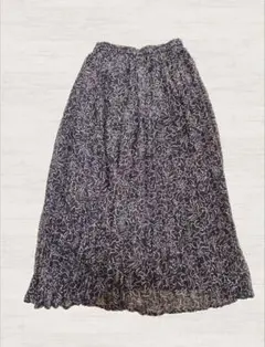 GU フラワー プリント ロング プリーツ スカート 花柄