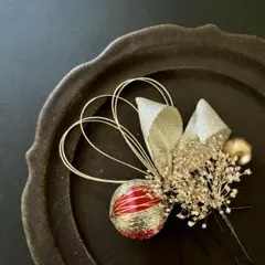 水引 和玉 かすみ草 リボン 髪飾り 和装 成人式 卒業式 結婚式 振袖 袴