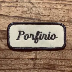 Porfirio 刺繍ネームワッペン 薄グレーxネイビー 約9cm x 約4cmのサムネイル