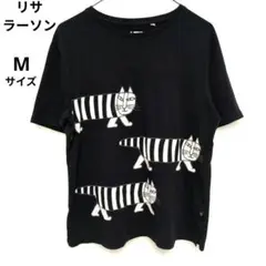 ユニクロ × リサ・ラーソン コラボTシャツ M 黒 マイキー猫柄 レディース向
