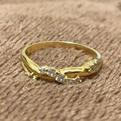 K18 ゴールド リング 天然ダイヤ 約2.80g 18金 指輪