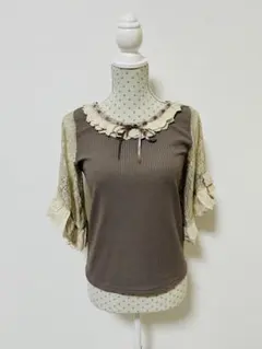 極美品⭐️axes femme アクシーズ フリル レース ブラウス 森ガール 