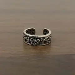 シルバー925 刻印あり 透かし彫り リング フリーサイズ 指輪 ユニセックス