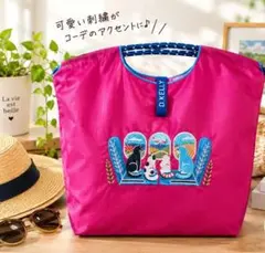 新品タグ付き D.KELLY JAPAN 刺繍トートバッグ M ピンク 猫刺繍