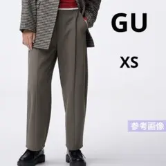 GU ブラッシュドワイドテーパードパンツ　XS オリーブ