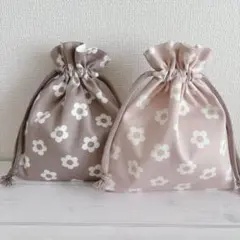 ハンドメイド　コップ袋２点セット　入園　入学　マーガレット　女の子