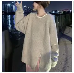 【新品未使用】 オーバーサイズ ベージュ ニットセーター