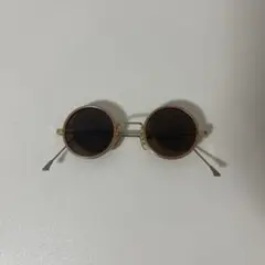 白山眼鏡店 021ラウンドフレーム サングラス ゴールド ブラウンレンズ