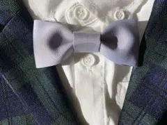 蝶ネクタイ　グレー　ハンドメイド