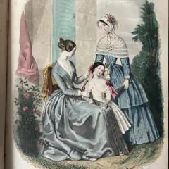 マガザン・デ・モアゼル1848年 フランスアンティーク 本 古書 彩色銅