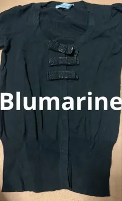 美品 Blumarine 半袖ニット スワロフスキー ビジュー装飾　リボンのサムネイル