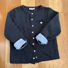 any FAM 黒いカーディガン 猫の刺繍付き