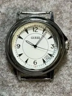 稼働 GUESS ゲス 腕時計 クォーツ デイト シルバー ヴィンテージ