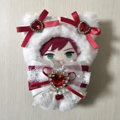 ぬい服 10cm にじぱぺっと ねこ 赤 ハンドメイド