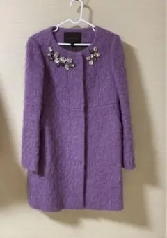 Jewel Changes シャギーコート モヘア パープル ＆マフラー付