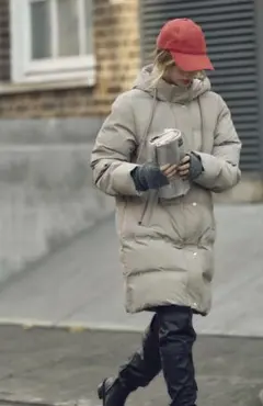 ZARA♡WINDPROOF フード付きキルテイングアノラック キャメル