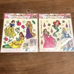 【新品】2枚セット　ステンドグラス風　ステッカー　Disney Princess