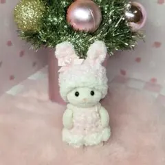 シルバニアの赤ちゃん用☆うさぎちゃん☆帽子ワンピースセット☆ピンク