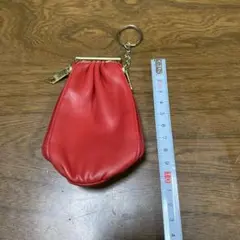 値下げ　小銭入れ　赤