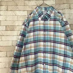 ブルックスブラザーズ BDシャツ 長袖 チェック柄 刺繍 マルチカラー L