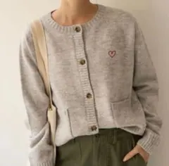 FREAK'S STORE ワンポイントハートコンパクトニットカーディガン