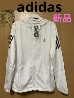新品 アディダス ウインドブレーカーゴルフランニング フード付 2XOT