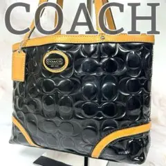 【美品】COACH コーチ ハンドバック トートバック エナメル シグネチャー