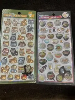「値下げ」和柄　ボンボンドロップシール　ラーメン　柴犬