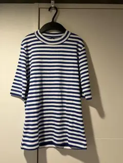 CHANTECLAIR 青白ストライプ 7分袖 Tシャツ 未使用