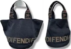 フェンディ FEND ロゴライン ハンド ミニ バッグ ブラック 2WAYのサムネイル
