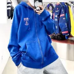 【大人気】ステューシー　ワールドツアーパーカー　ブルー