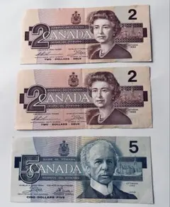 1954 カナダ旧紙幣 6枚セット, 2ドル x 1 , 1ドル x 5 - メルカリ