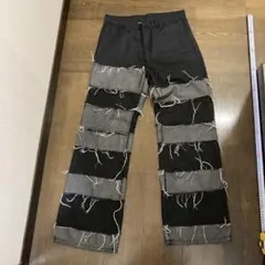 パッチワークデザイン デニムパンツ M