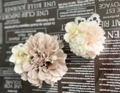 人気色！親子コサージュ ミルクピンクベージュ系