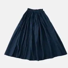 新品 クラスカ購入 ヂェン先生の日常着 薄手ロングスカート ネイビー フレアのサムネイル